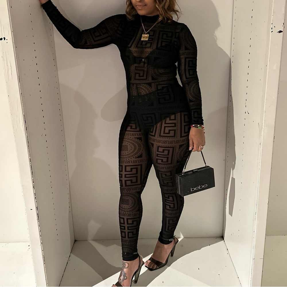 hibshaby See Through Jumpsuits For Women Sexy, One Piece Long Sleeves